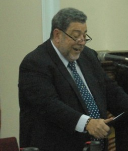 P.M. Gonsalves presents 2013 Budget